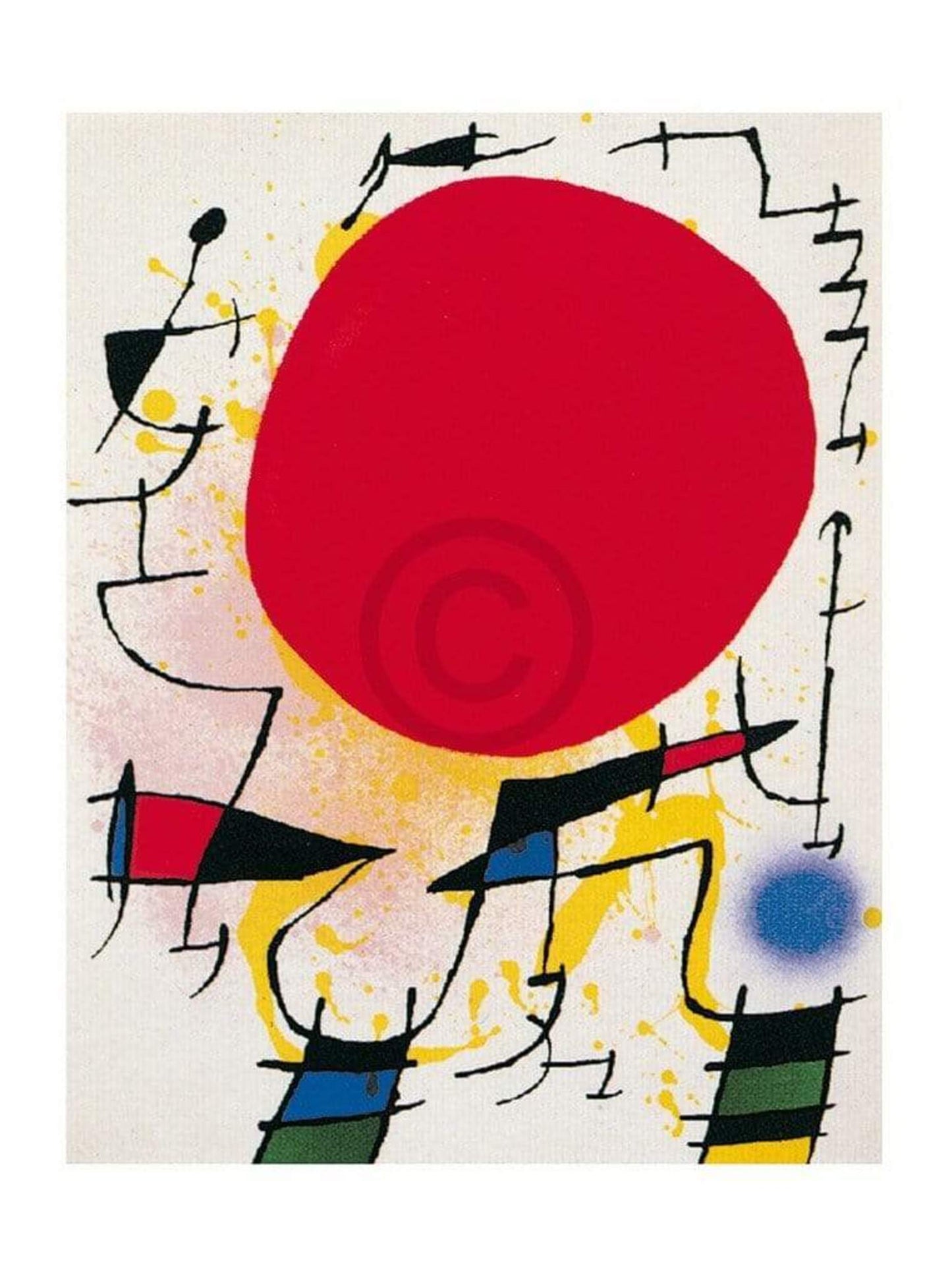 Art Print Joan Miro - Le soleil rouge 40x50cm