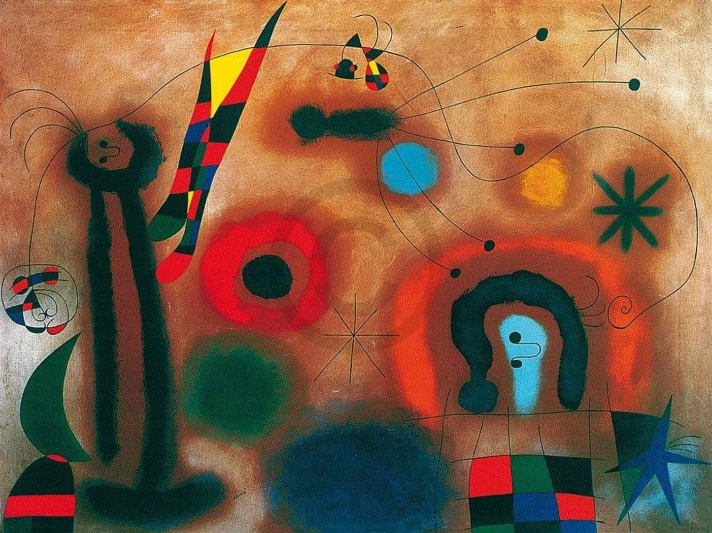 Art Print Joan Miro - Libelle mit roten Flügeln 80x60cm