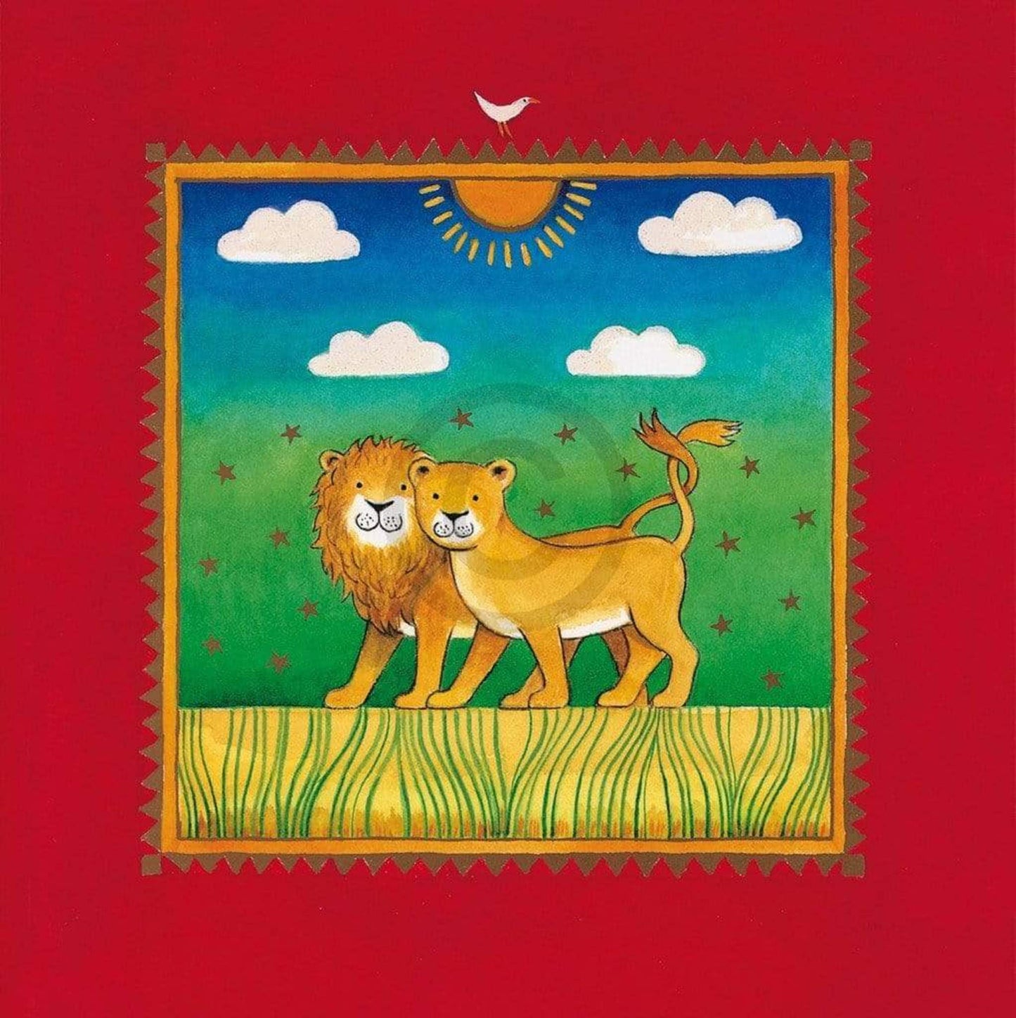 Art Print Linda Edwards - Two little lions 40x40cm