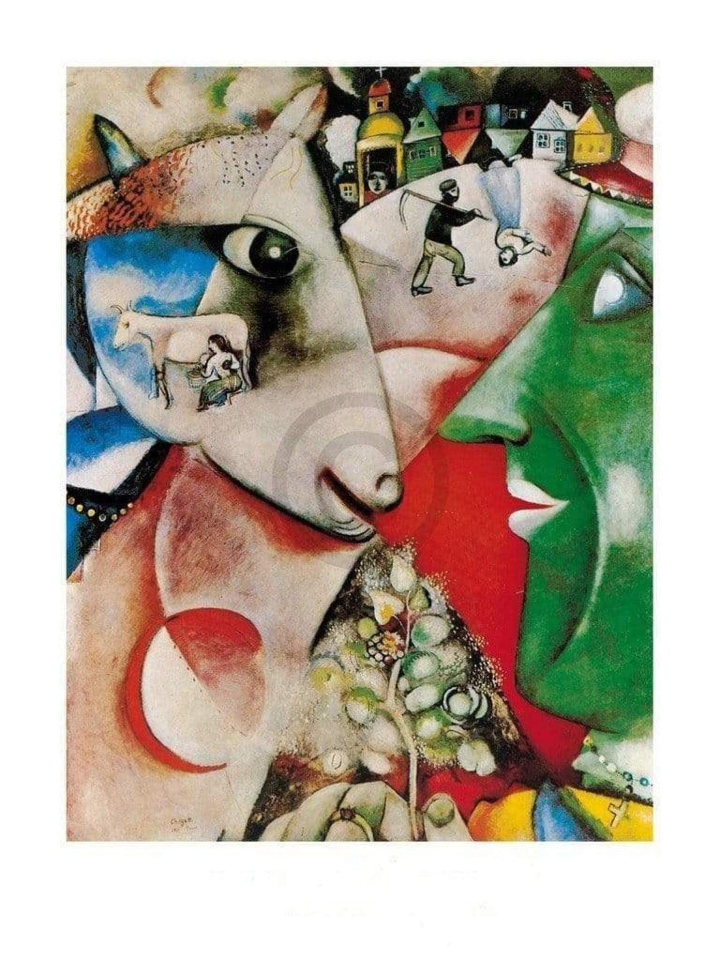 Art Print Marc Chagall - I and the village, 1911 60x80cm