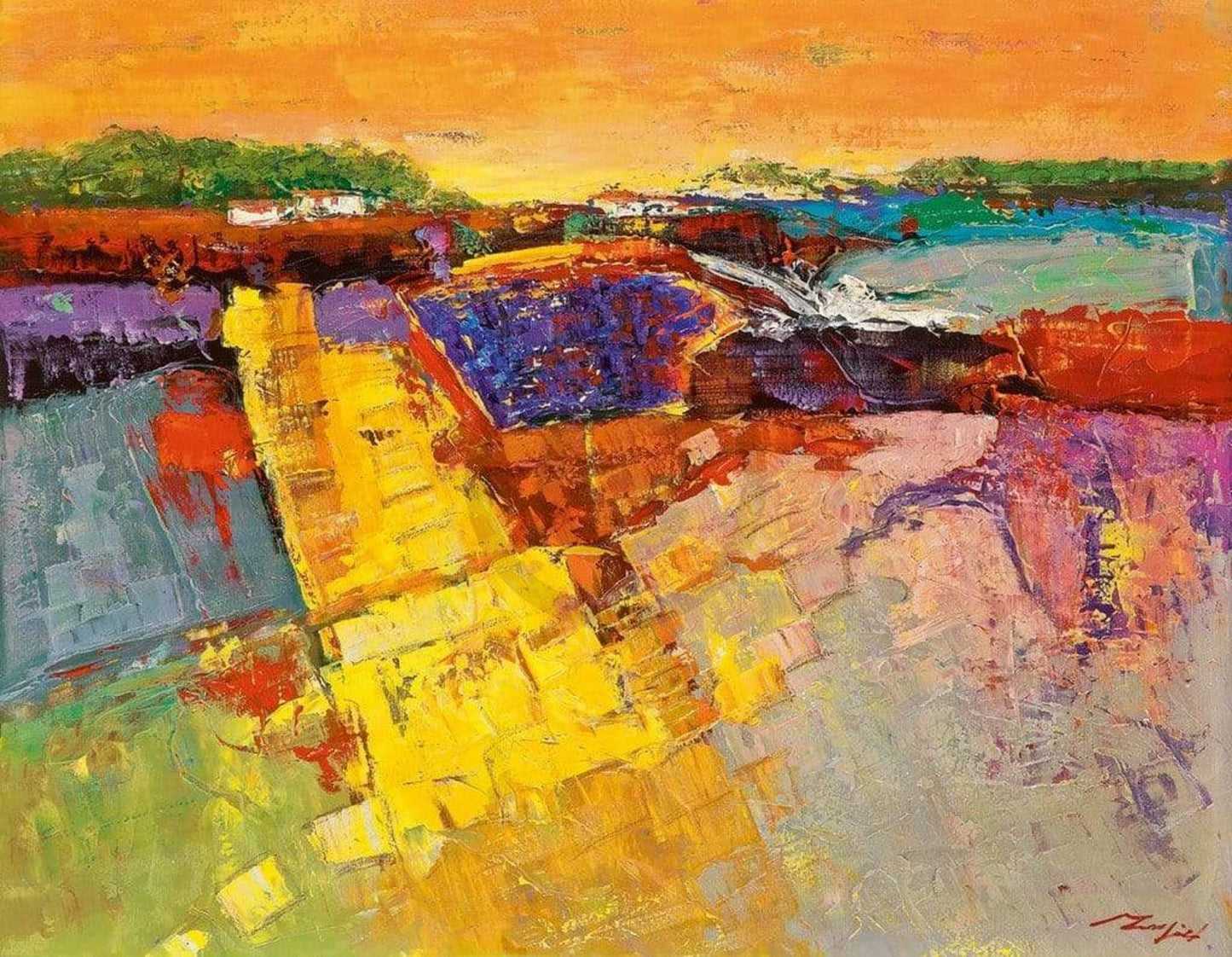 Art Print Madjid - Lavendelfeld 90x70cm