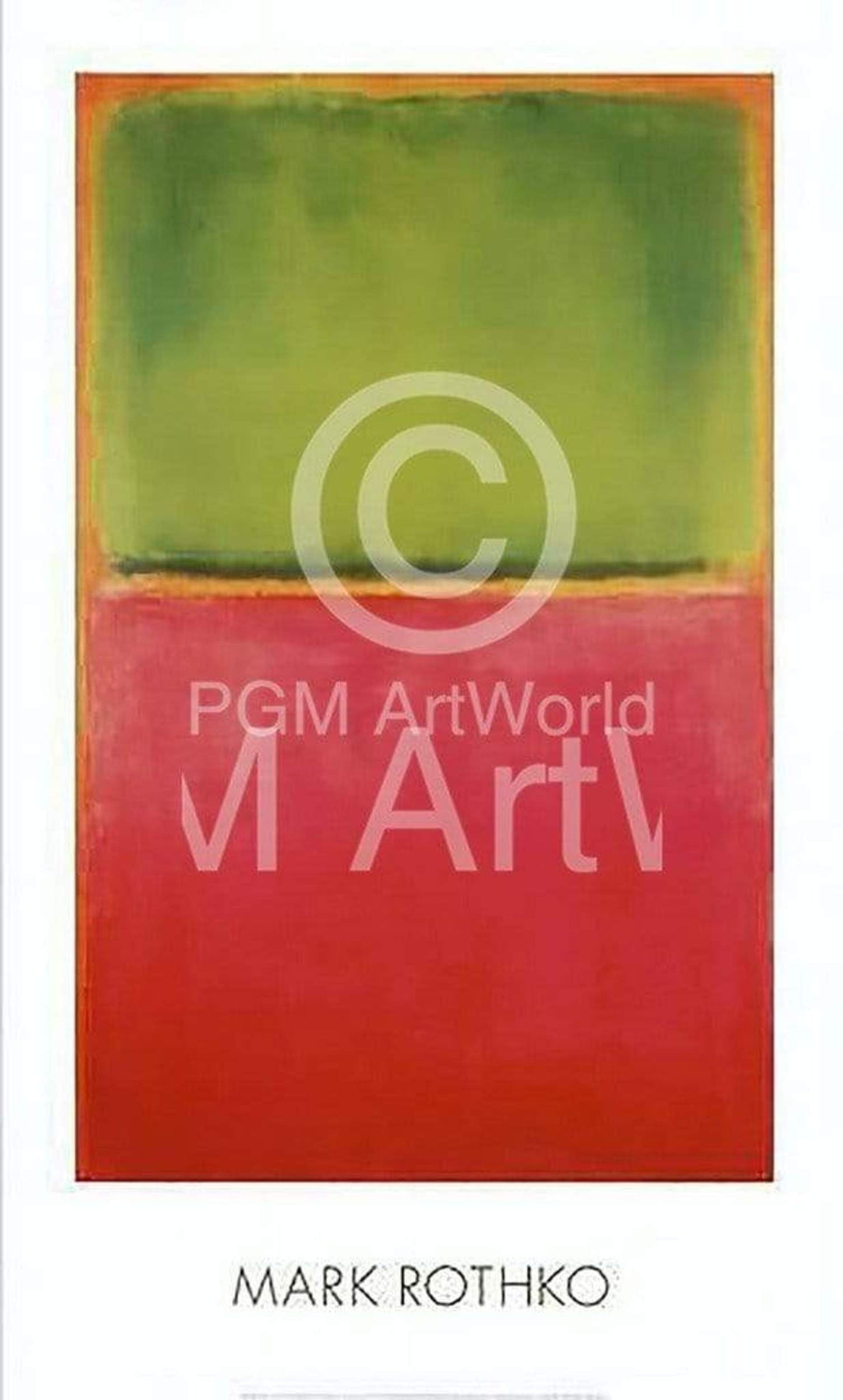 Art Print Mark Rothko - Green Red on Orange 96x58cm