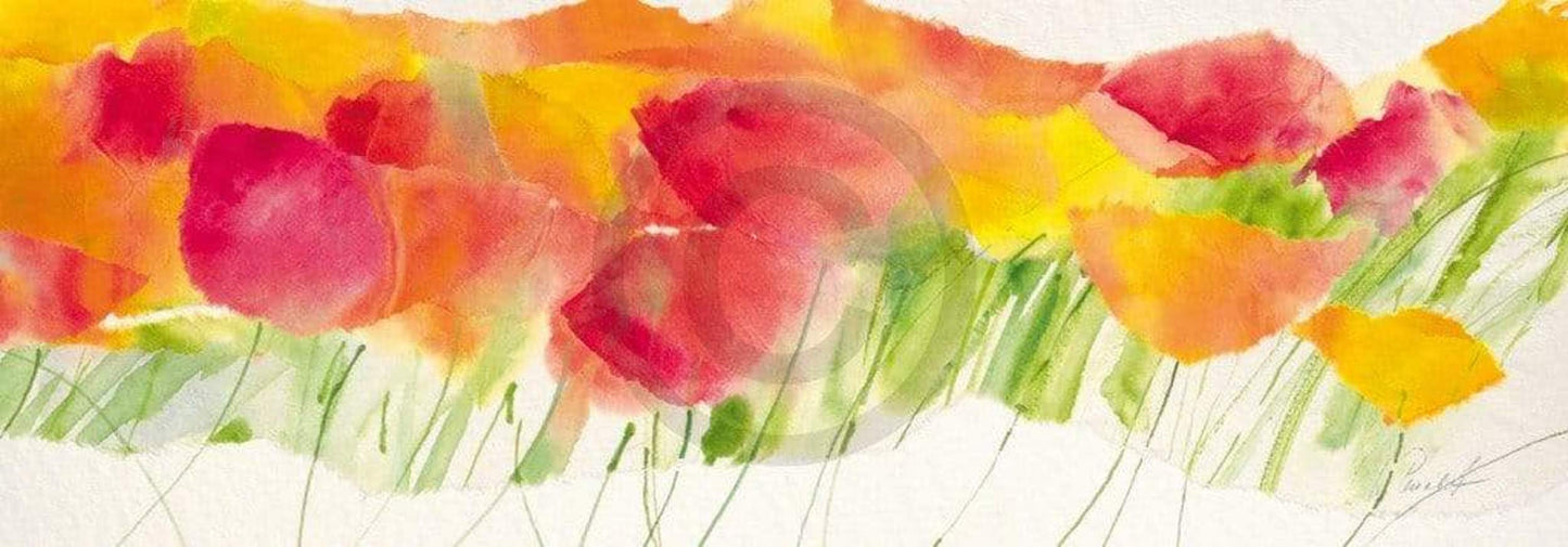 Art Print Marta Peuckert - Poppy ribbon yellow 100x35cm