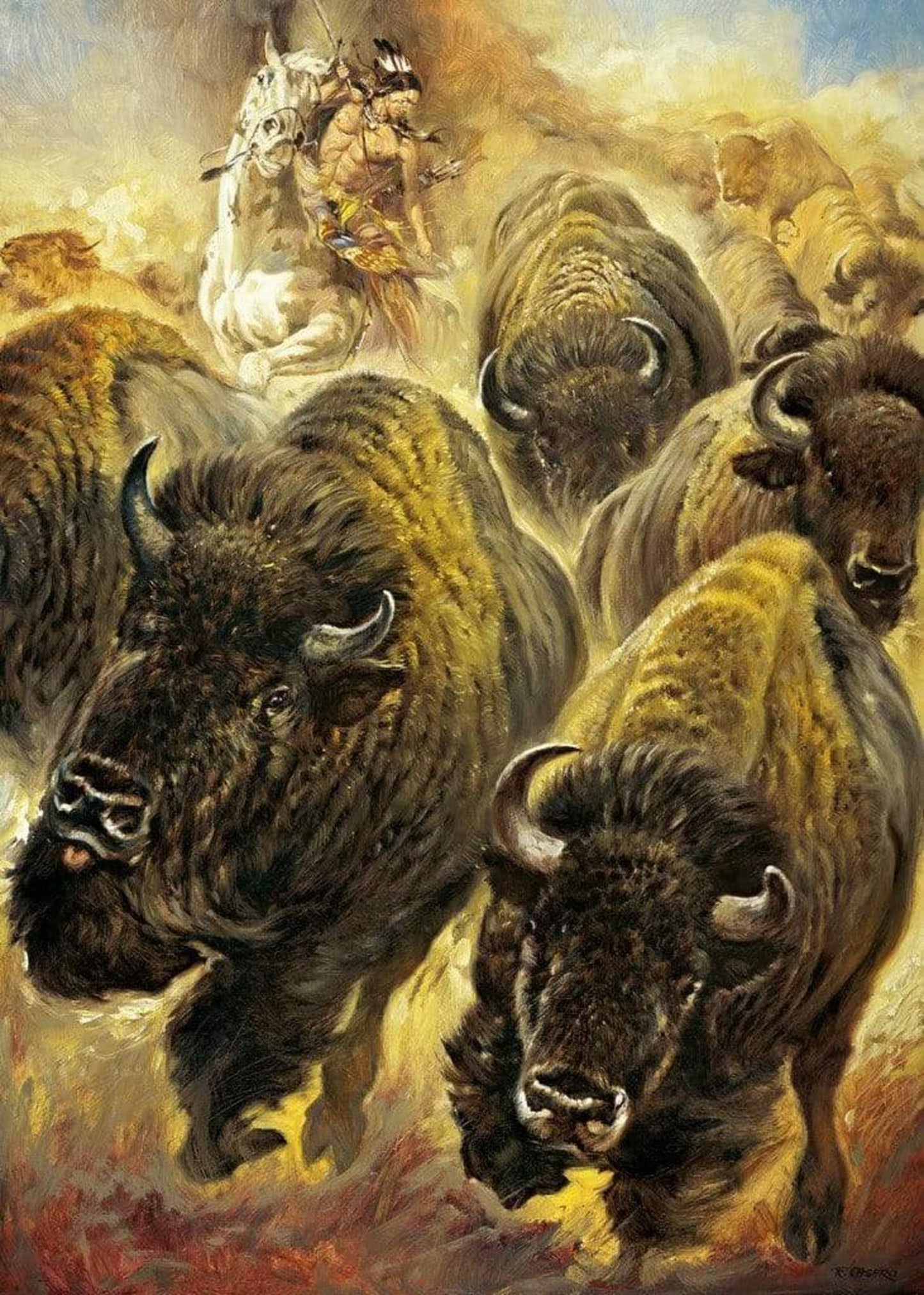 Art Print Renato Casaro - Büffeljagd 50x70cm