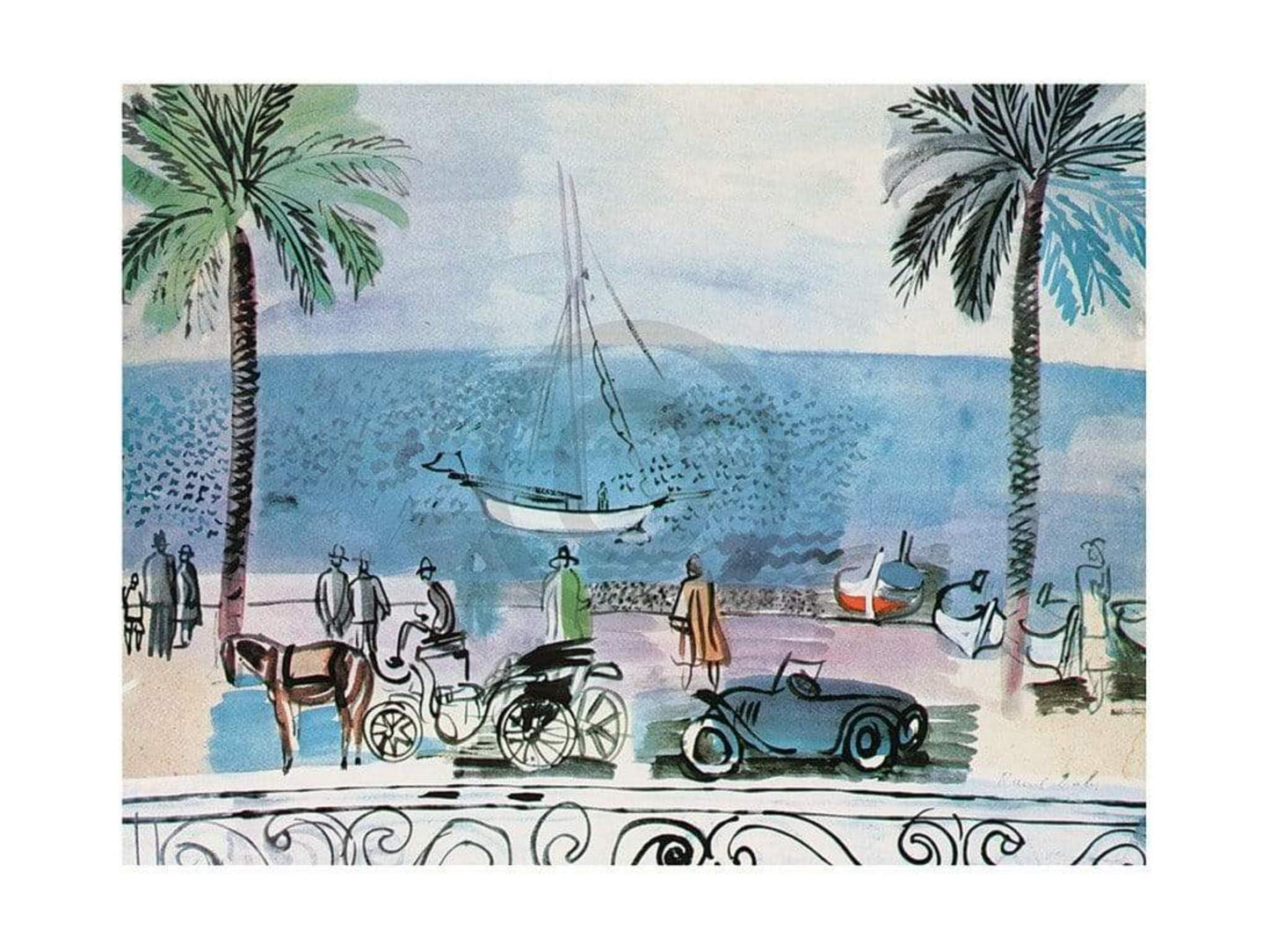 Art Print Raoul Dufy - Promenade a Nice 80x60cm