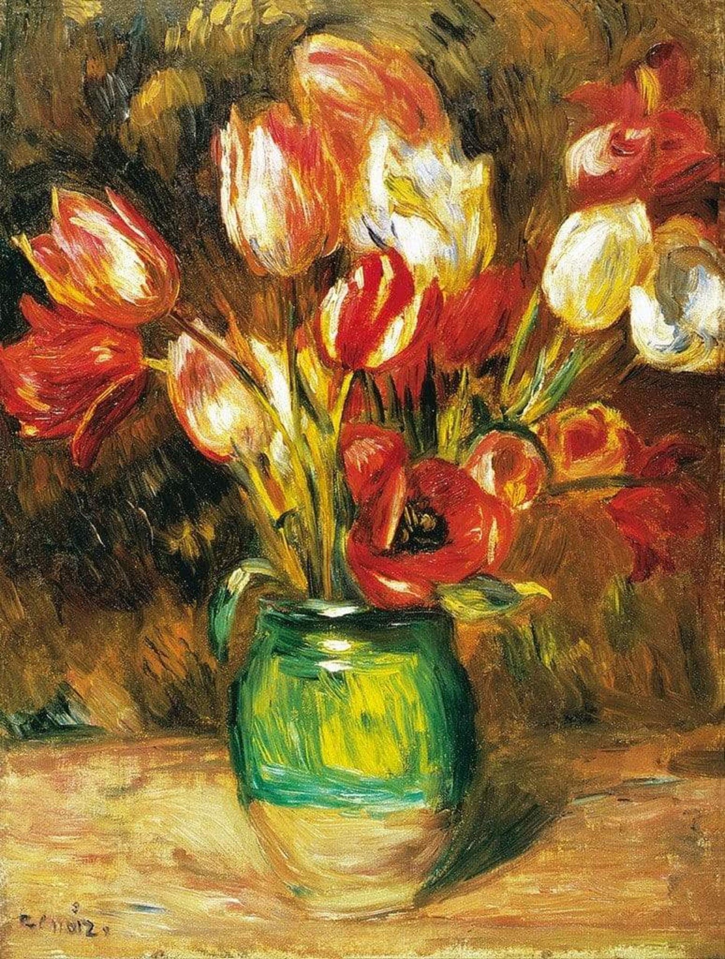 Art Print Auguste Renoir - Tulips in a Vase 60x80cm