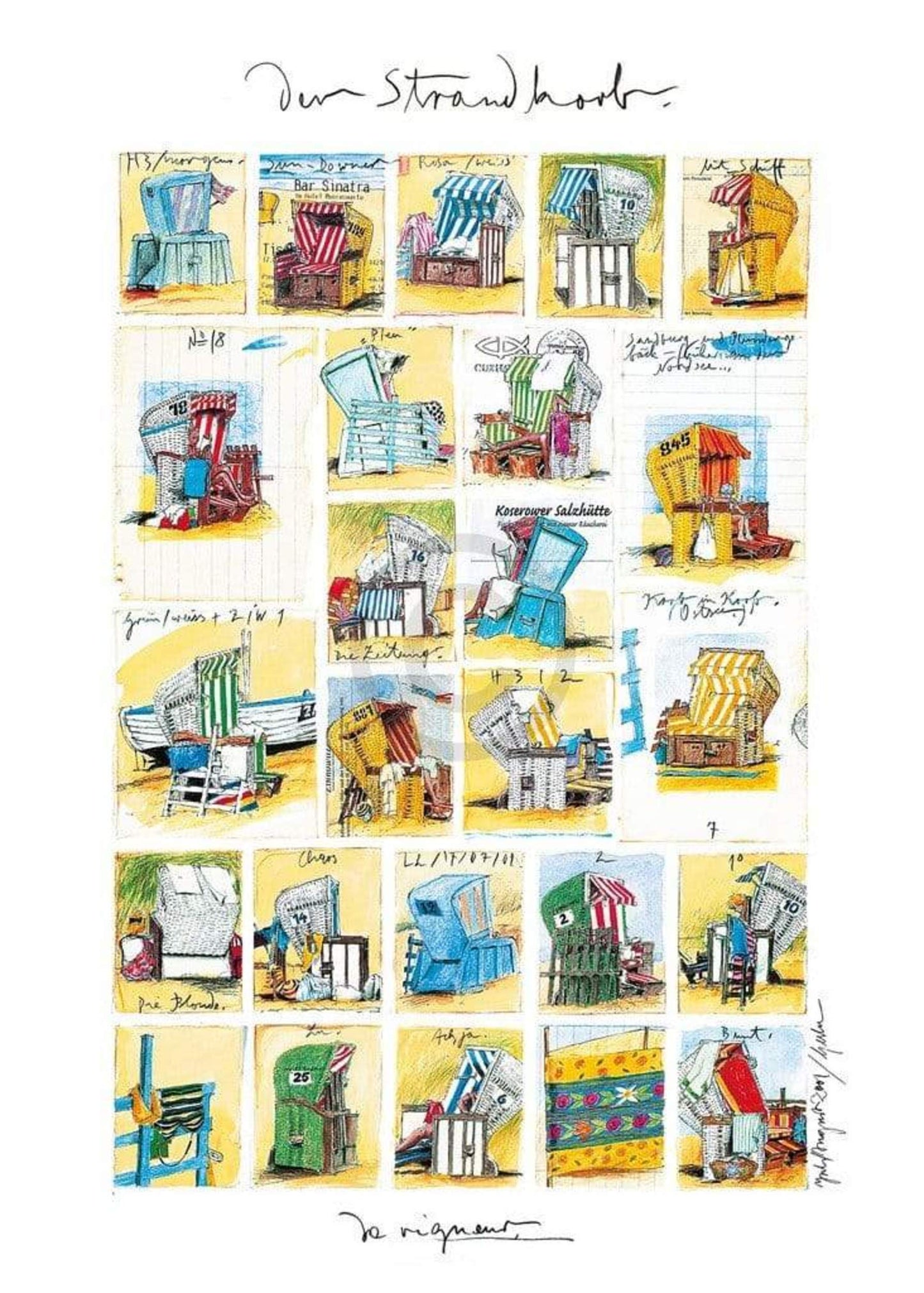Art Print Sabine Gerke - Der Strandkorb 50x70cm
