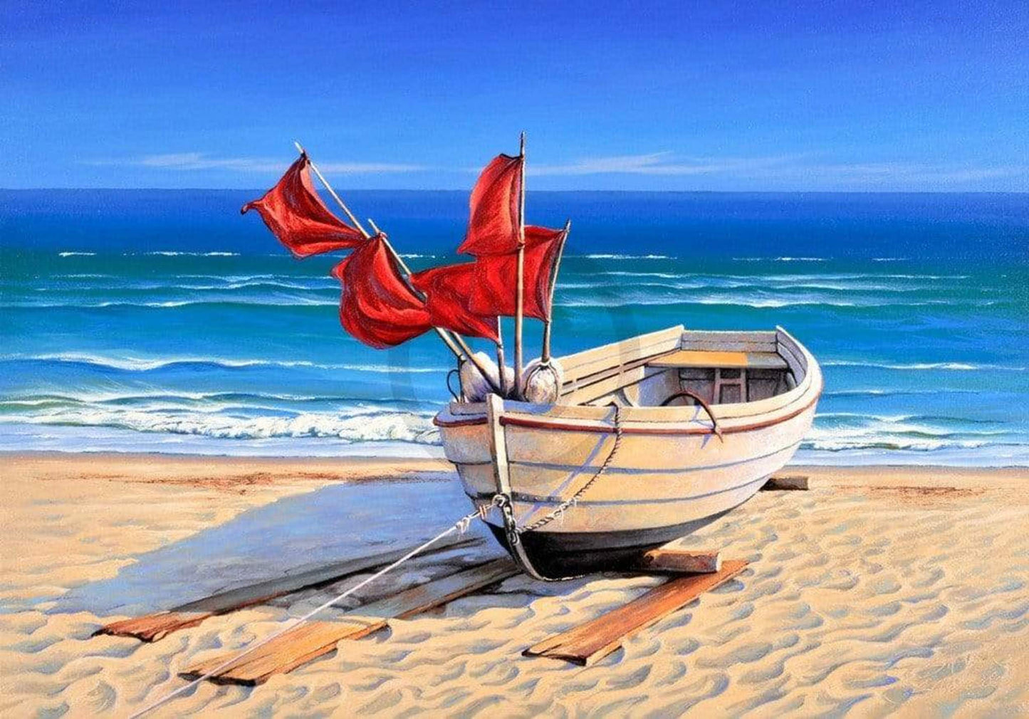 Art Print Sigurd Schneider - Small fishing boat 80x60cm