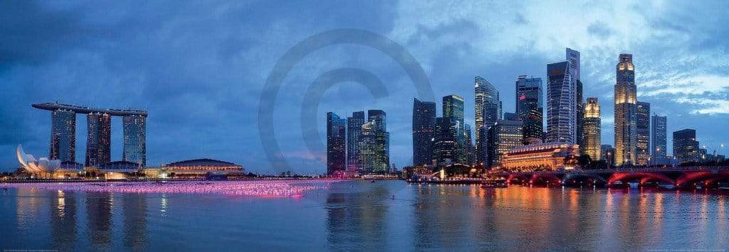 Art Print Shutterstock - Panorama of Singapore 95x33cm