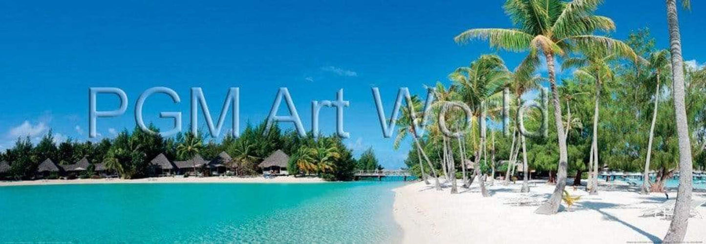 Art Print Shutterstock - Beautiful beach on Bora Bora 95x33cm