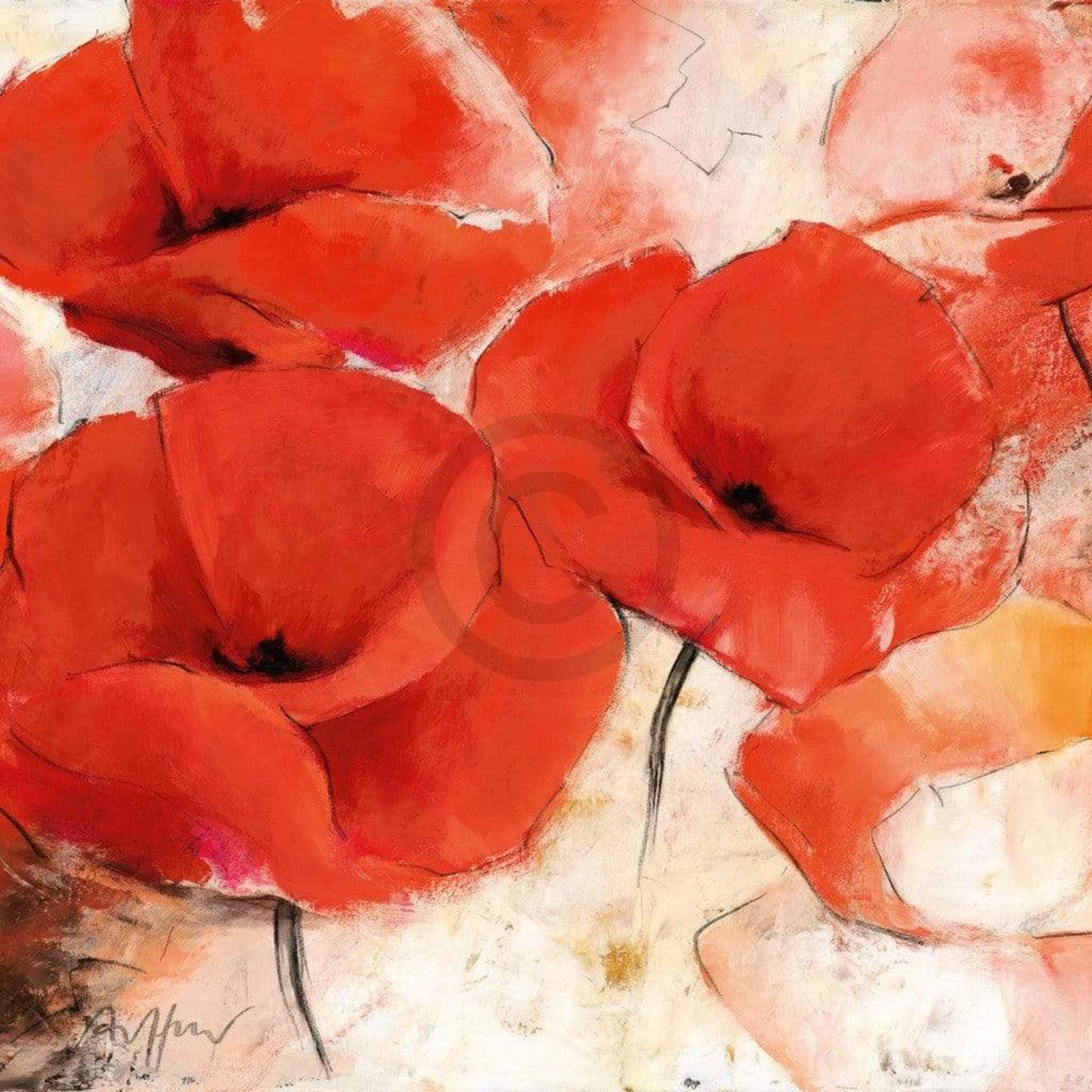Art Print Thomas Aeffner - Mohnwiese 98x98cm