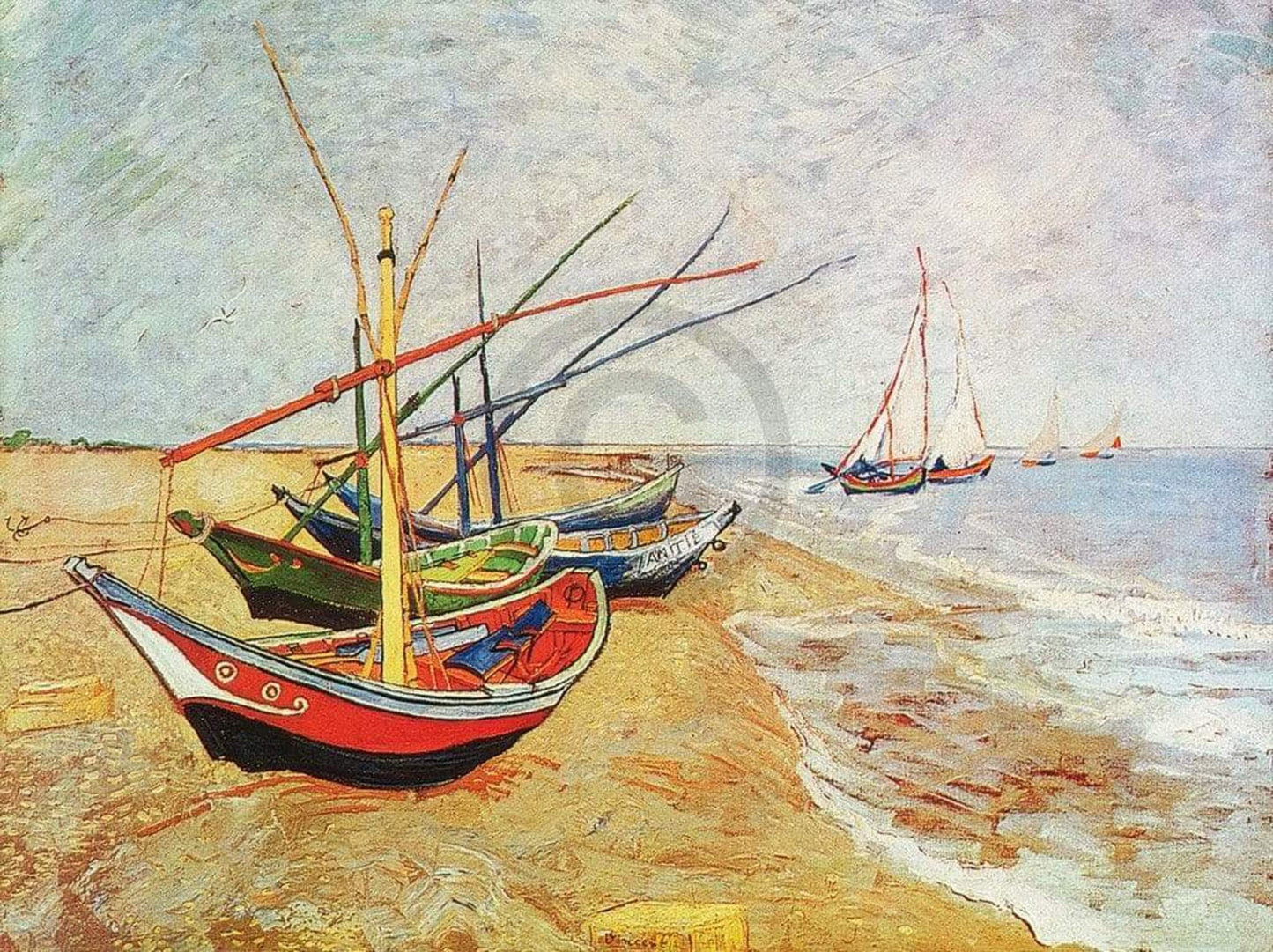 Art Print Vincent Van Gogh - Barche sulla spiaggia 80x60cm