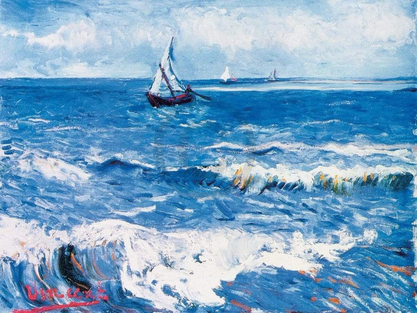 Art Print Vincent Van Gogh - Paesaggio marino 80x60cm