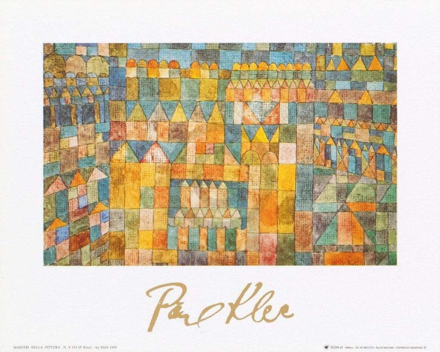 Art Print Paul Klee - Tempelviertel von Pert, 1928 30x24cm