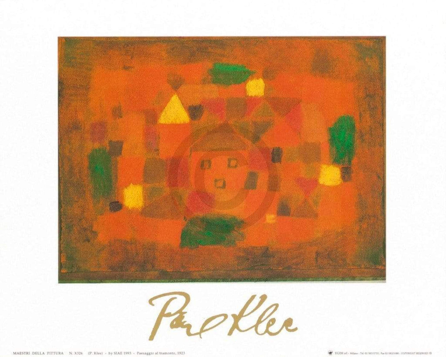 Art Print Paul Klee - Paesaggio al tramonto, 1923 30x24cm