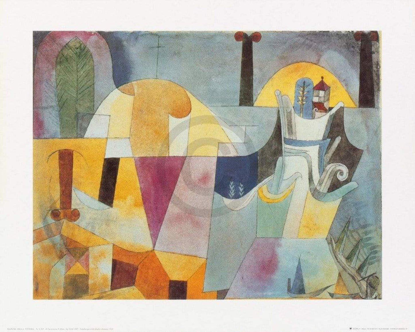 Art Print Paul Klee - Landscape with black columns 50x40cm