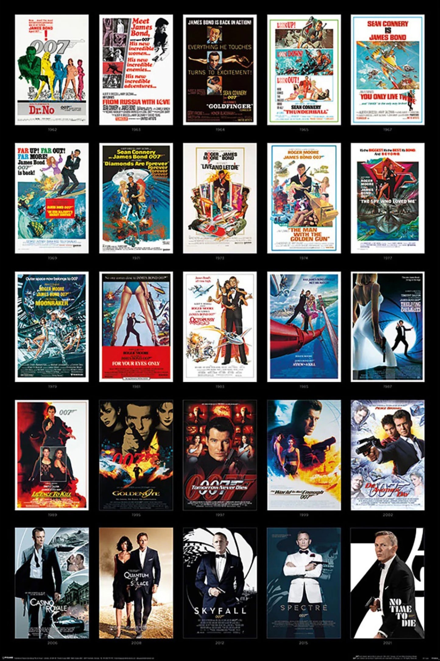 Poster James Bond 25 Films 61x91,5cm