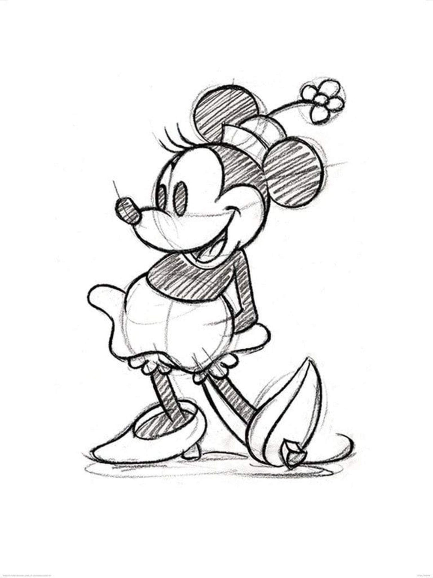 Art Print Minnie Mouse Sketched Single 60x80cm