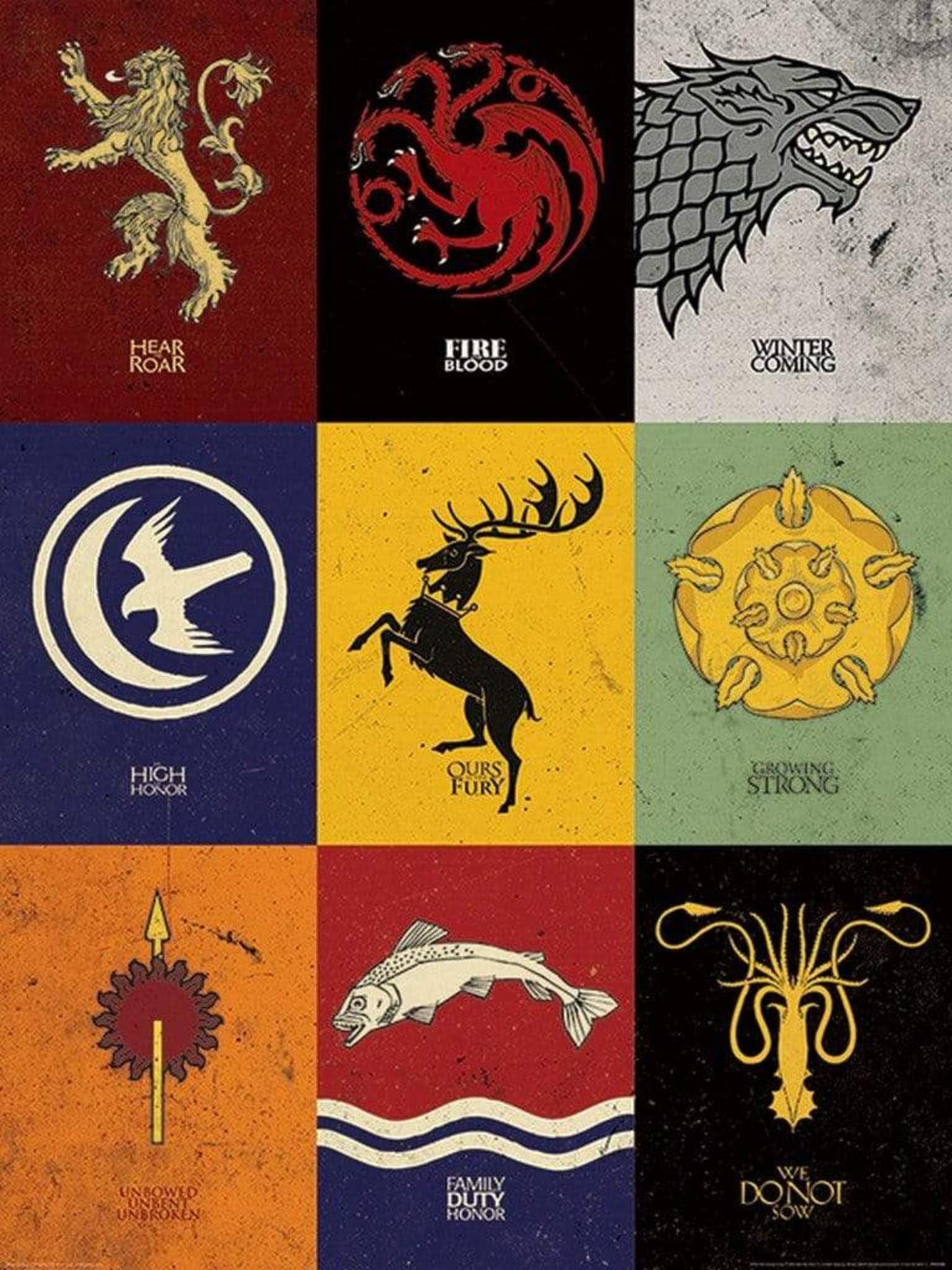Art Print Game of Thrones - Sigils 60x80cm