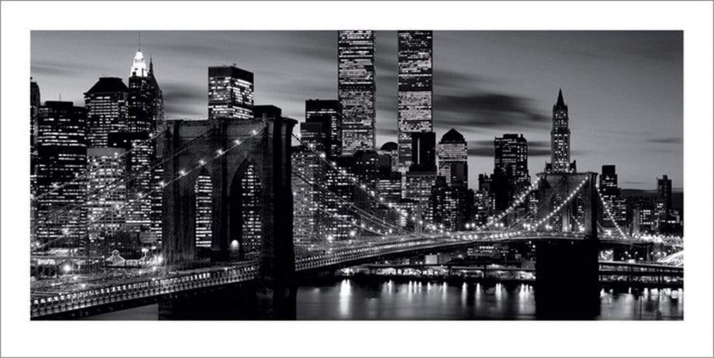 Art Print Brooklyn Bridge Black and White 100x50cm