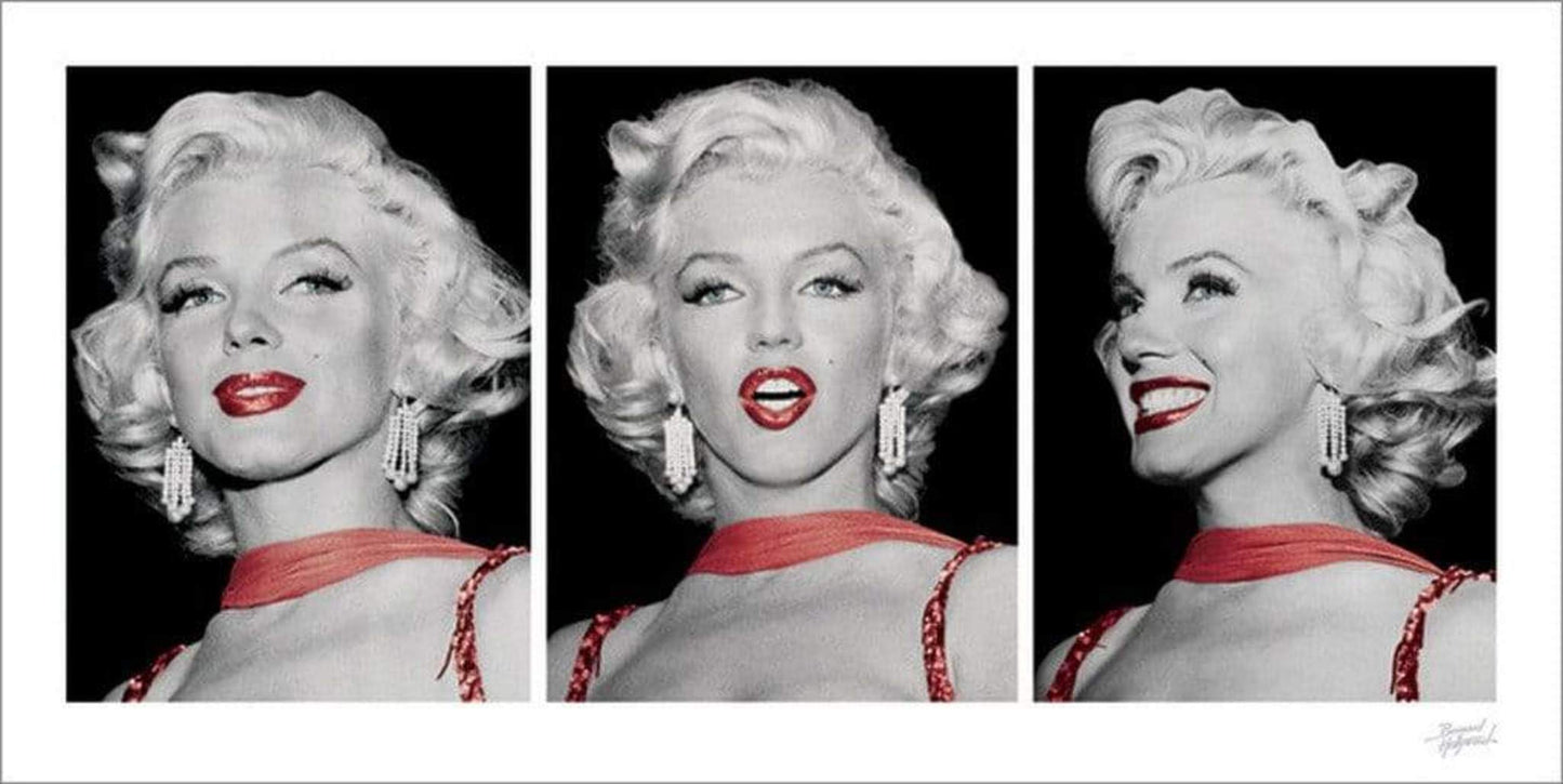 Art Print Marilyn Monroe - Red Dress Triptych 100x50cm