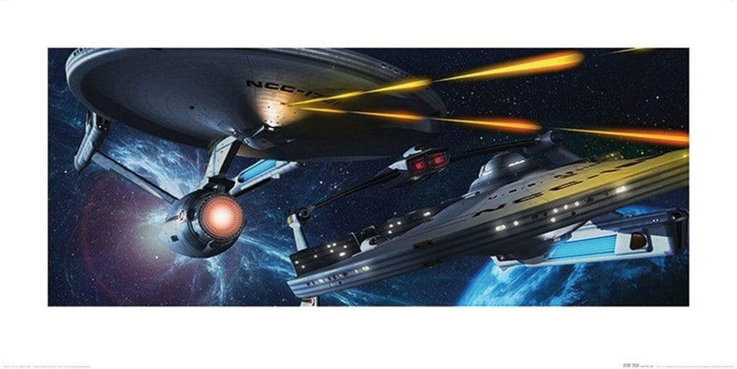 Art Print Star Trek - Enterprise vs Reliant 100x50cm