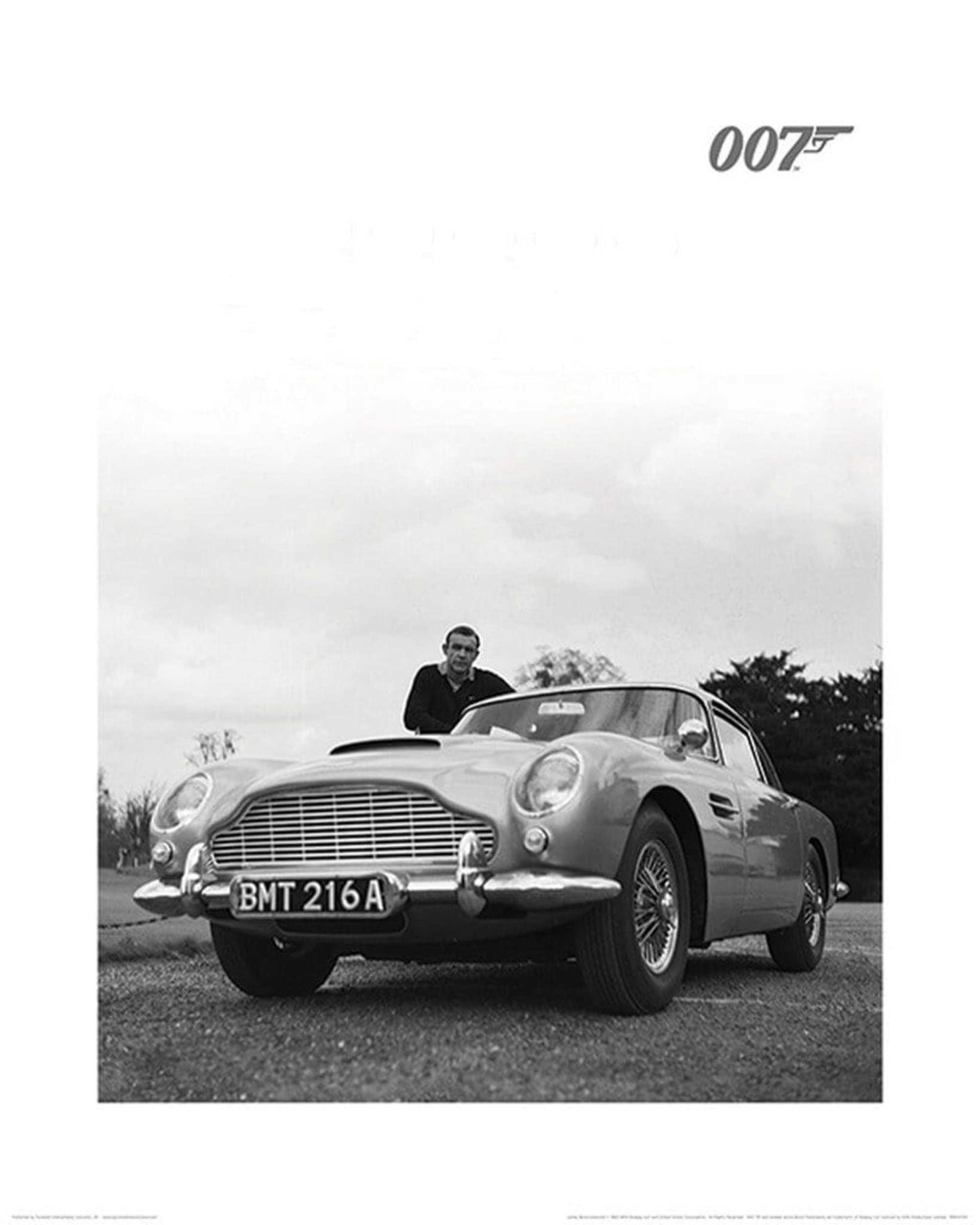 Art Print James Bond Connery Black and White 40x50cm