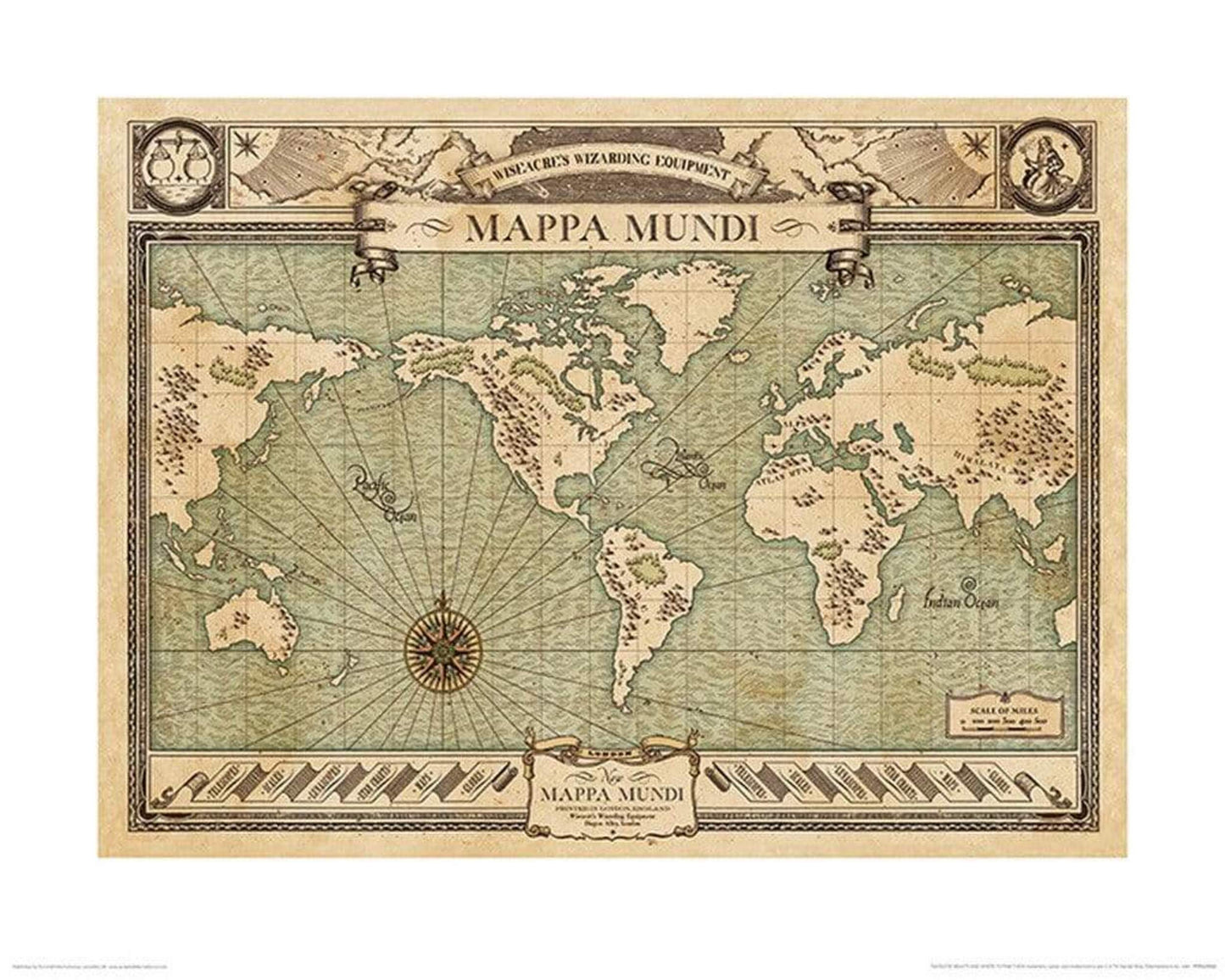 Art Print Fantastic Beasts Mappa Mundi 50x40cm