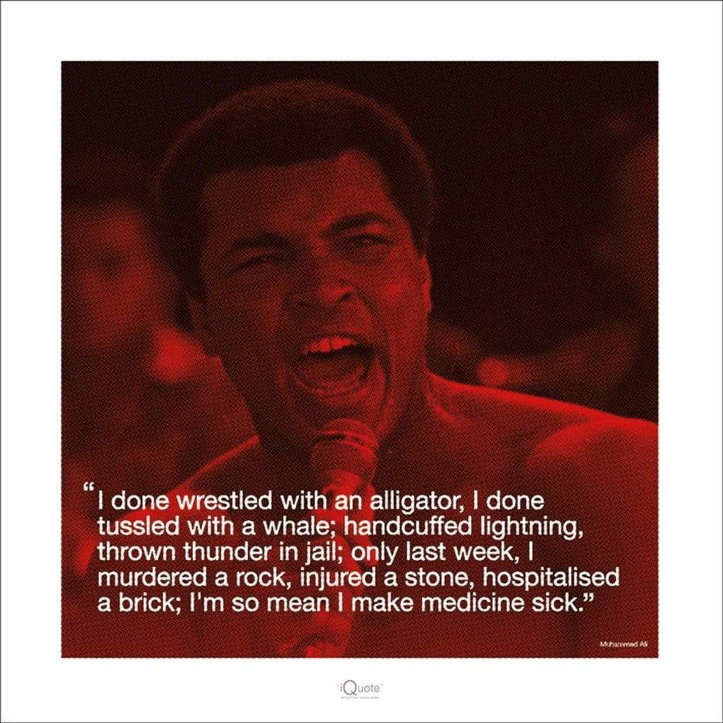 Art Print Muhammad Ali iQuote Sick 40x40cm