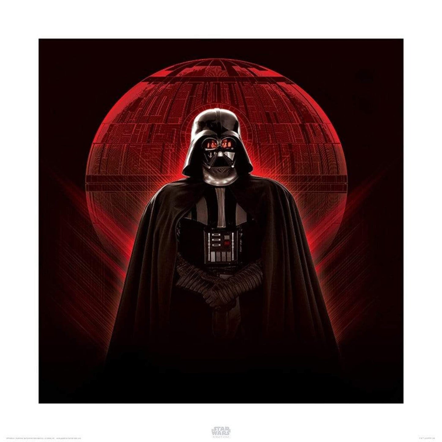Art Print Star Wars - Rogue One Darth Vader and Death Star 40x40cm