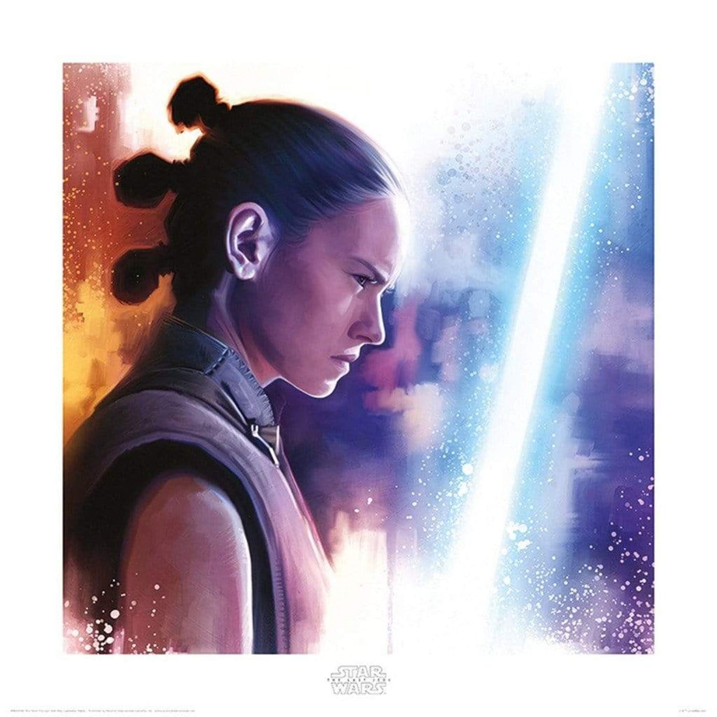 Art Print Star Wars The Last Jedi Rey Lightsaber Paint 40x40cm
