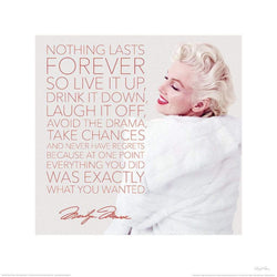 Art Print Marilyn Monroe - Nothing Lasts Forever 40x40cm