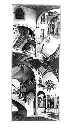 Art Print M. C. Escher - Oben und Unten 45x79,5cm