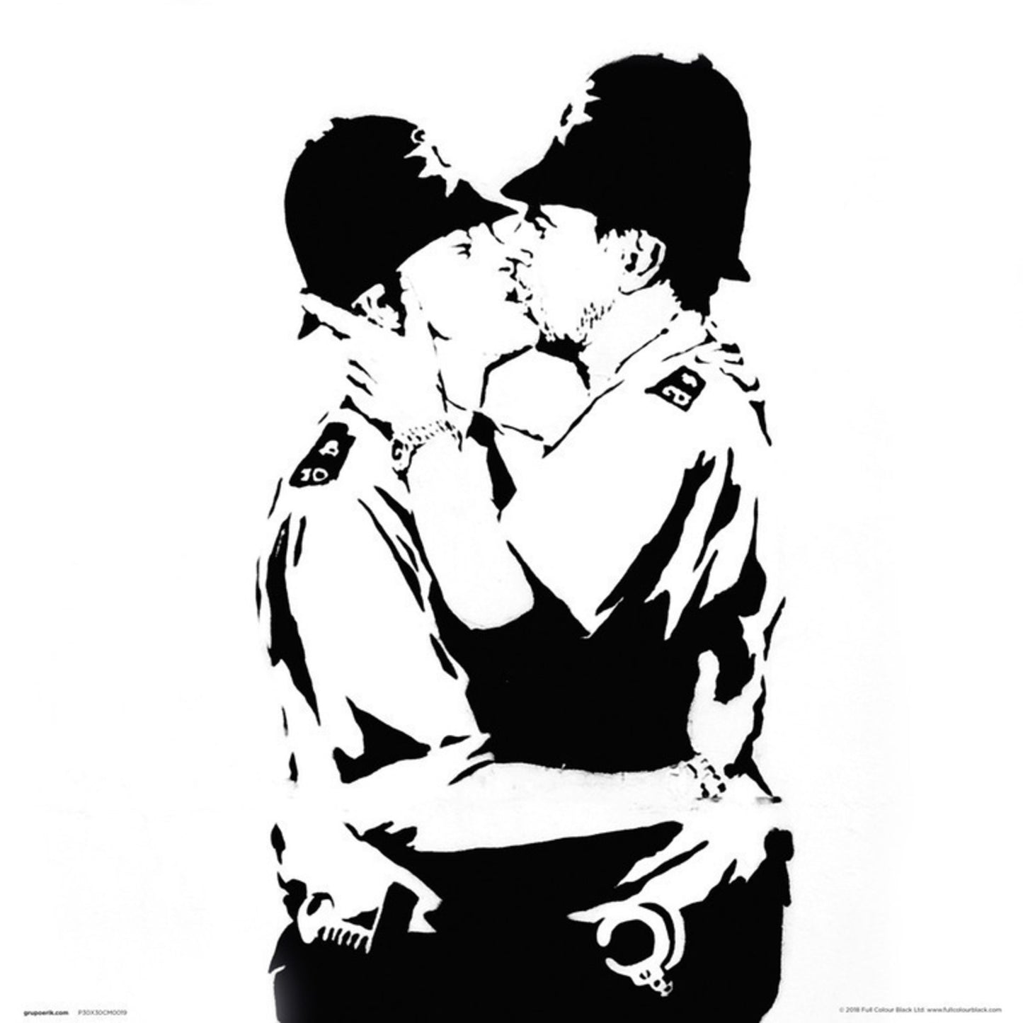 Art Print Brandalised - Bobbies Kissing 30x30cm