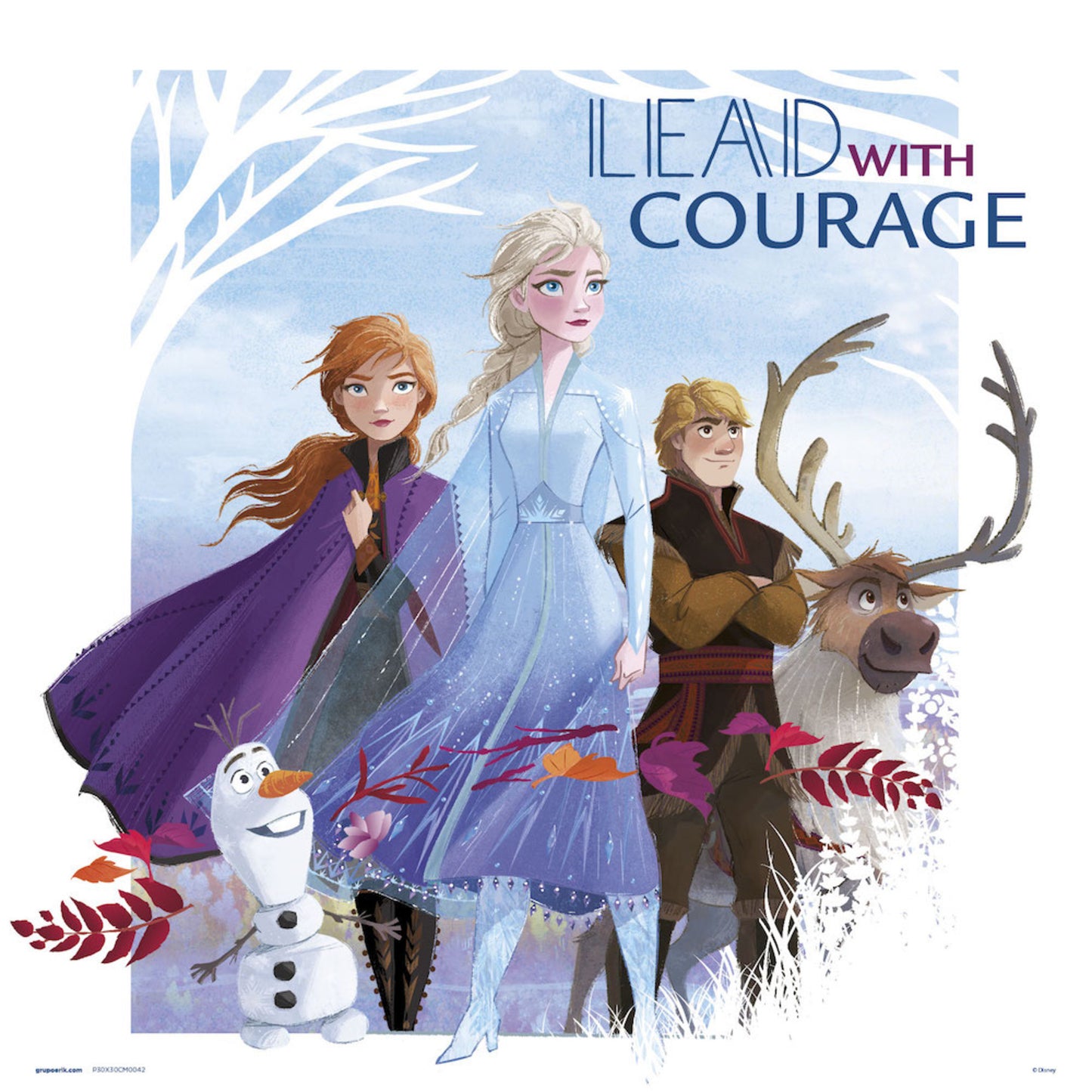 Art Print Frozen - Lead With Courage 30x30cm