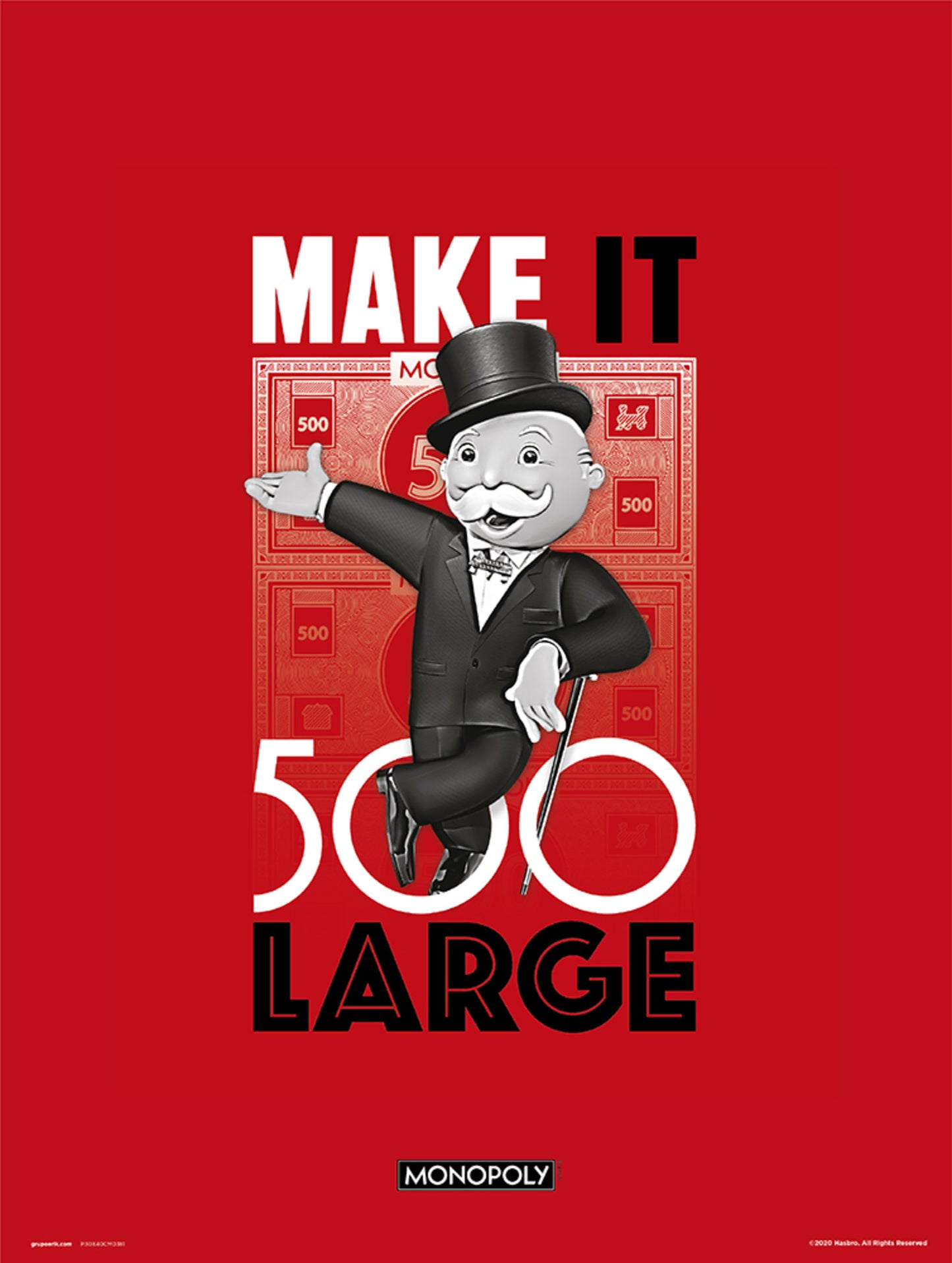 Art Print Monopoly - Make It 500 Large 30x40cm