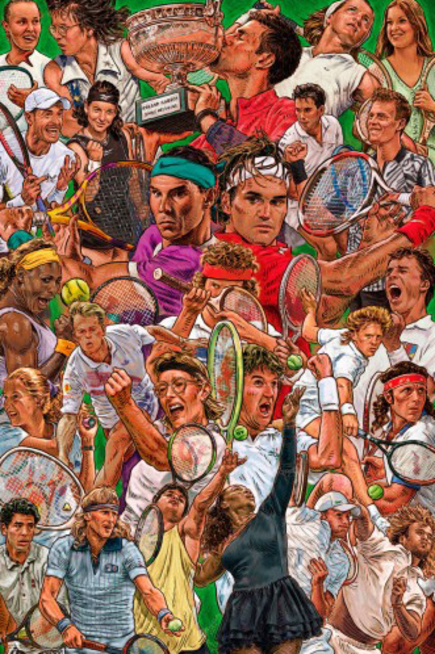 Poster Legendary Tennis Players 61x91,5cm