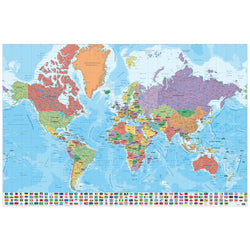 Poster Map World - Physical Politic - Italian - 91,5x61cm