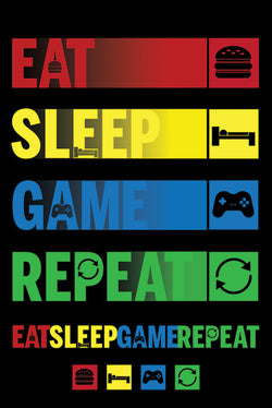 Poster Eat Sleep Game Repeat 61x91,5cm