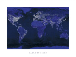 Art Print Earth by Night 80x60cm