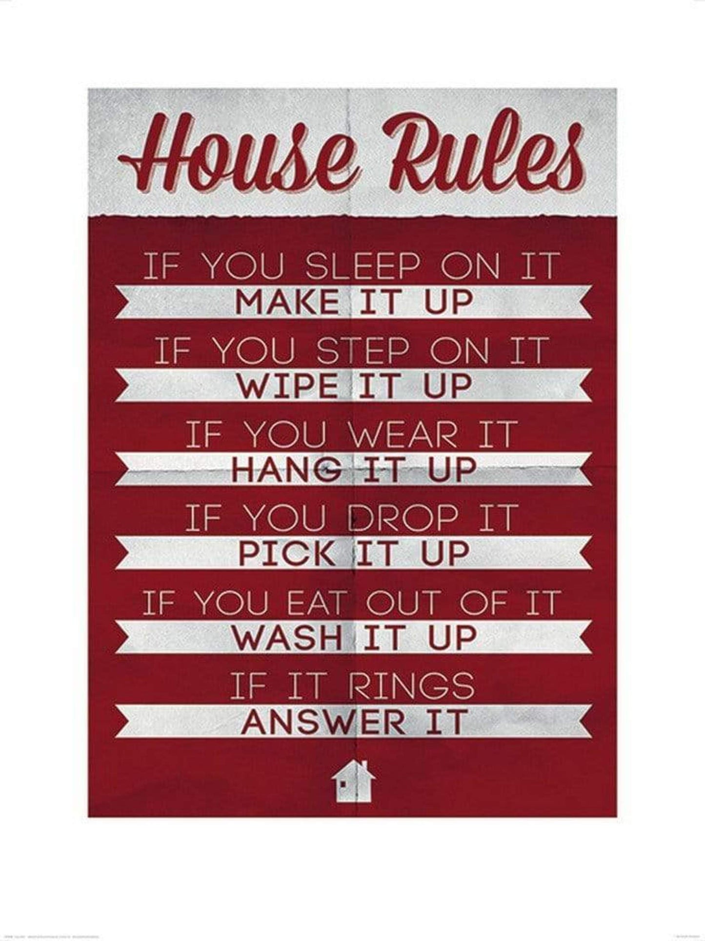 Art Print House Rules 60x80cm