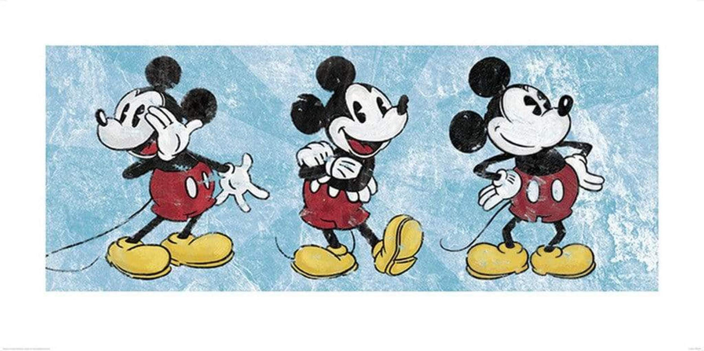 Art Print Mickey Mouse - Squeaky Chic Triptych 100x50cm