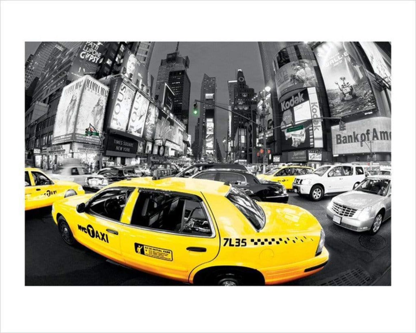 Art Print Rush Hour Times Square Yellow Cabs 80x60cm