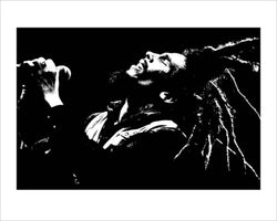 Art Print Bob Marley - Black and White 50x40cm