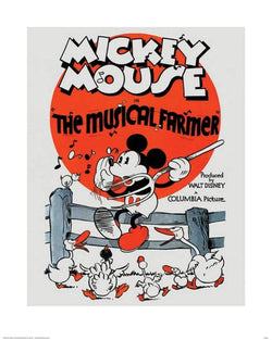Art Print Mickey Mouse - The Musical Farmer 40x50cm
