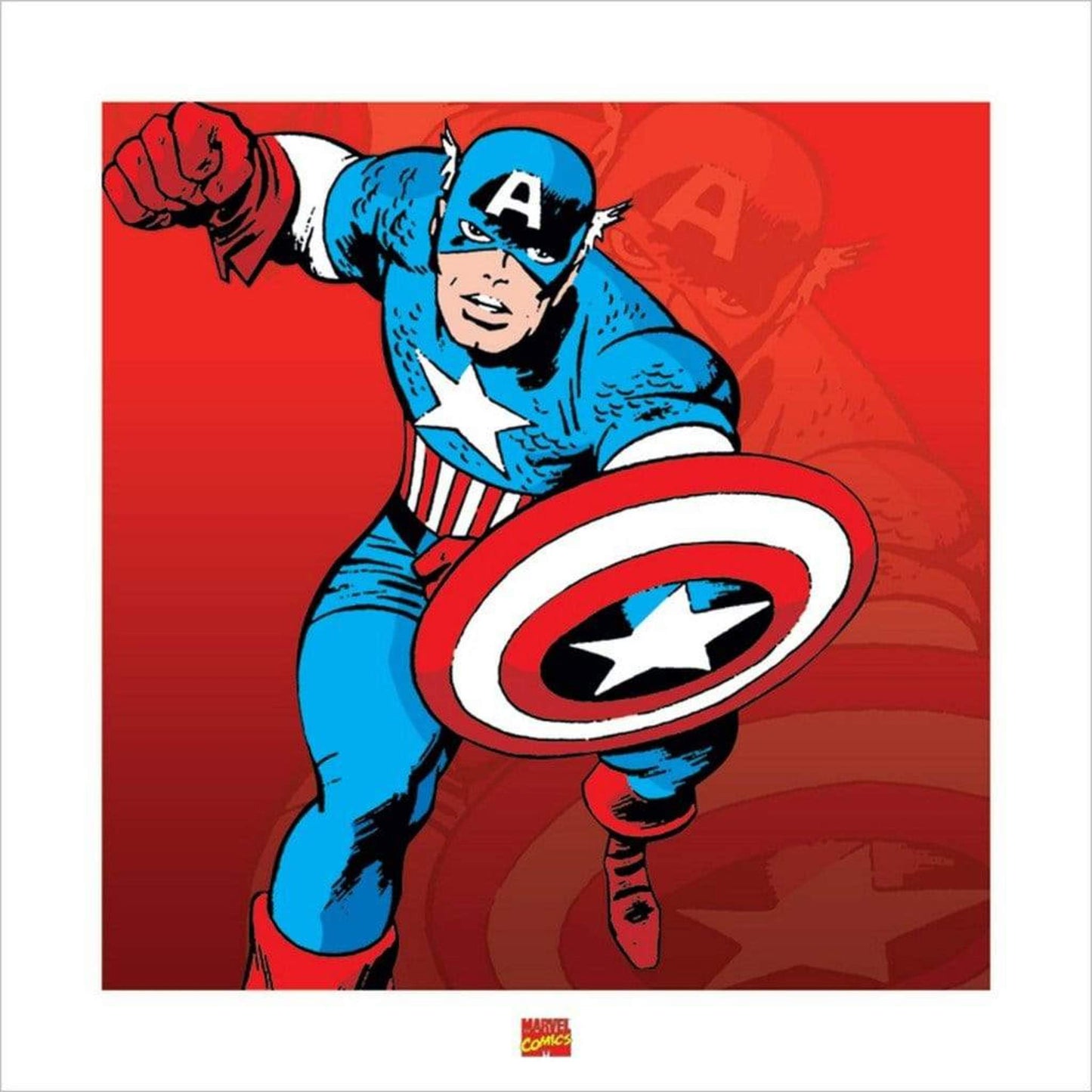 Art Print Captain America - Marvel Comics 40x40cm