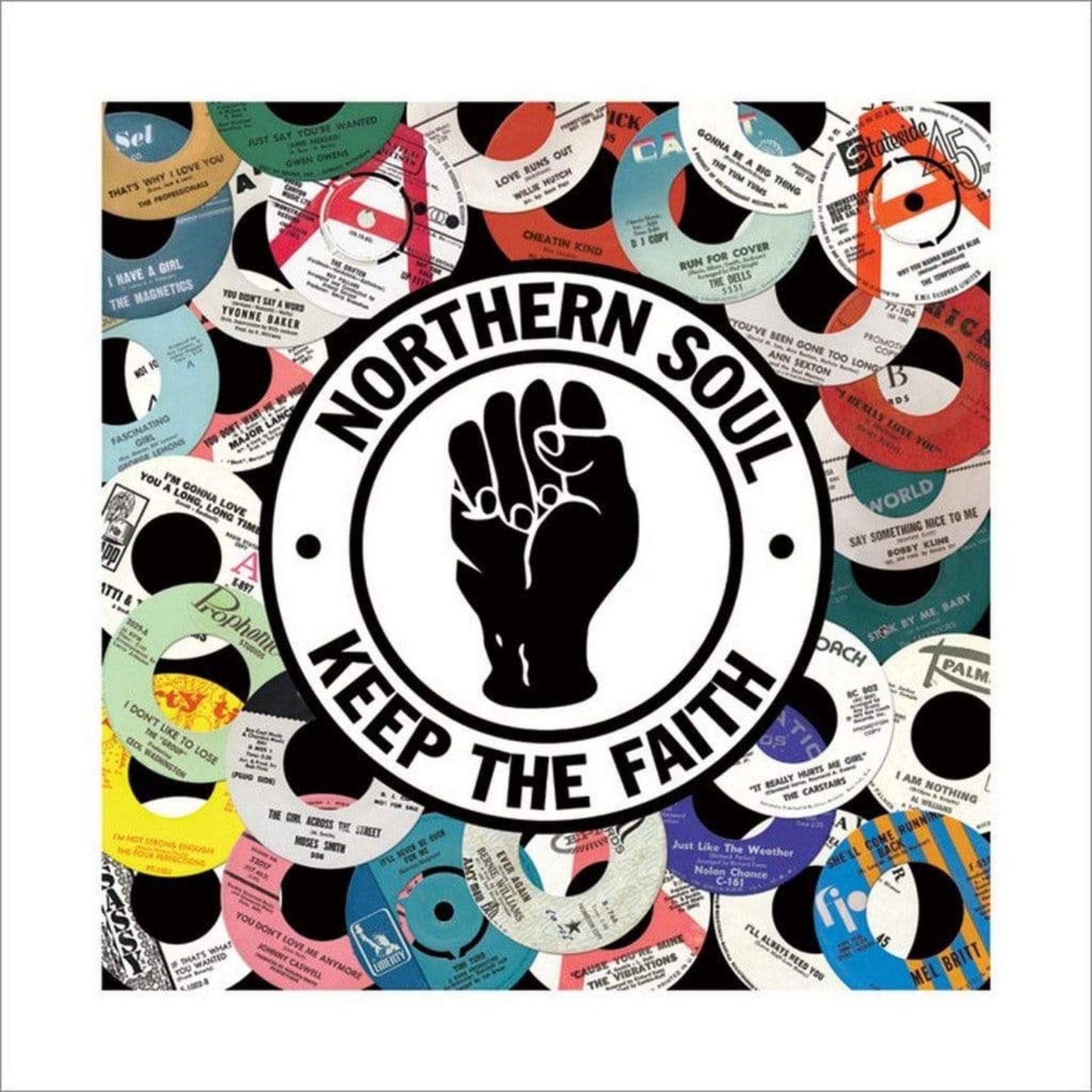 Art Print Northern Soul Labels 40x40cm