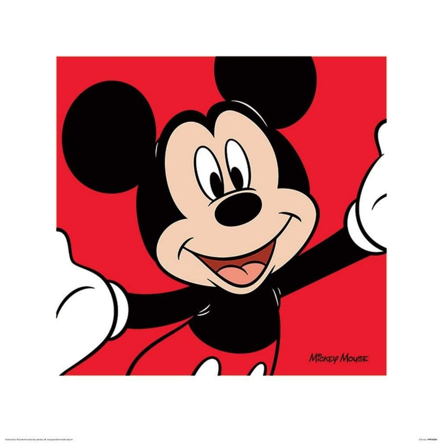 Art Print Mickey Mouse - Red 40x40cm
