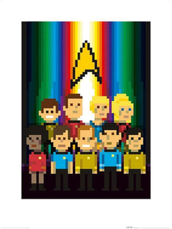 Art Print Star Trek - Trexels Original Crew 60x80cm