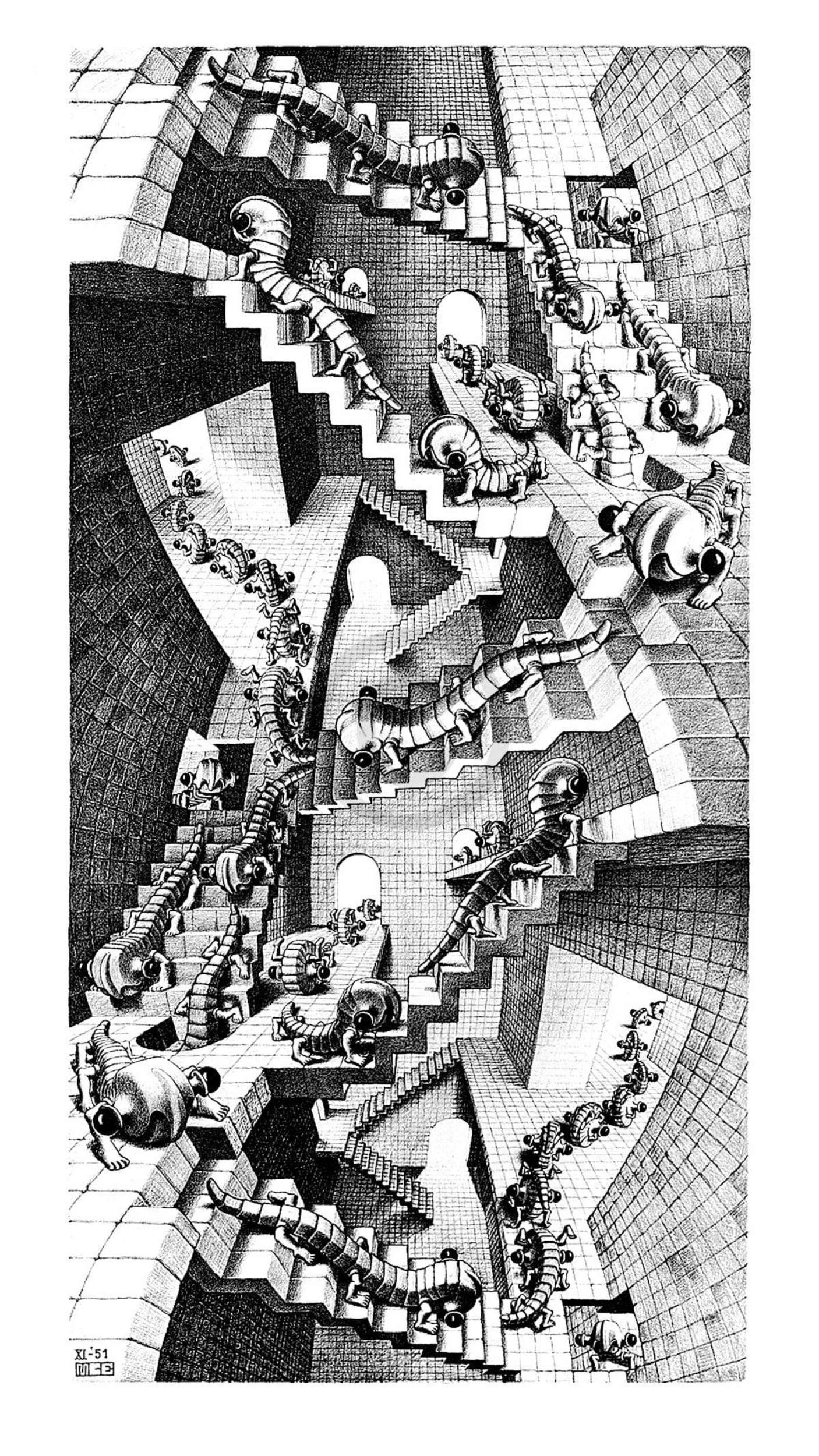Art Print M. C. Escher - Treppenhaus 45x79cm